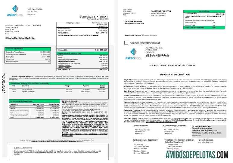 Declaração de hipoteca do Askaribank do Paquistão em formatos Word e PDF 1 2 baixar para verificação
